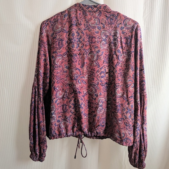 BOHO Free People Printed Balloon-Sleeve Jacket - Picture 5 of 7